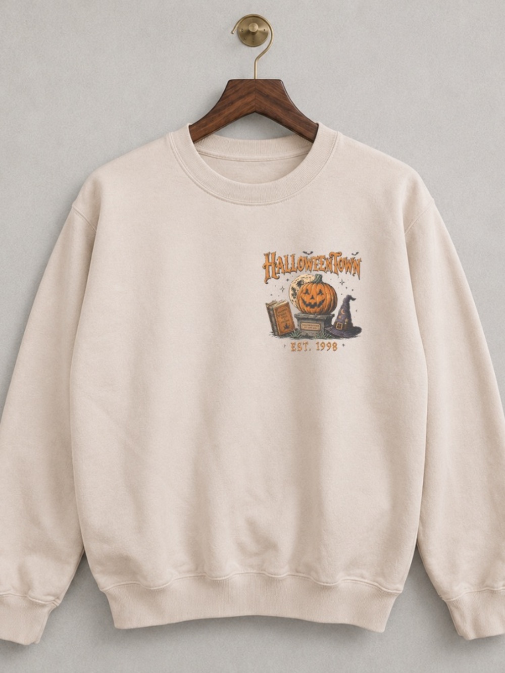 Halloween Town 1998 Movie Graphic Crewneck Sweater - Sand - Picture 2 of 5